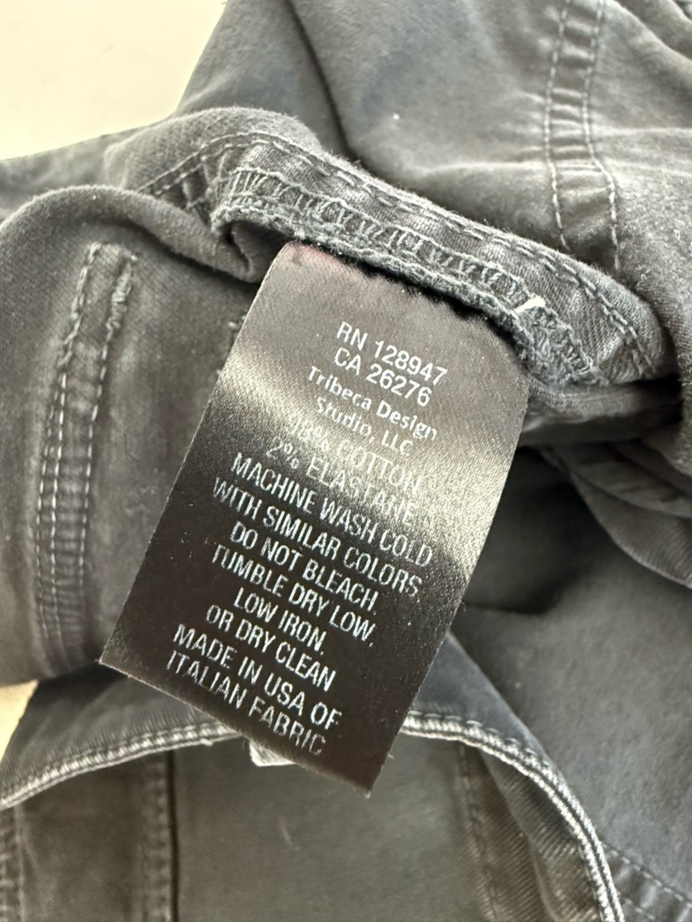 Nili Lotan Jenna Cotton Pants Carbon Grey Washed Black Raw Hem - Picture 16 of 16